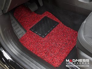 Alfa Romeo Tonale All Weather Floor Mats - Rubber Woven Carpet - Front Set - Red + Black 
